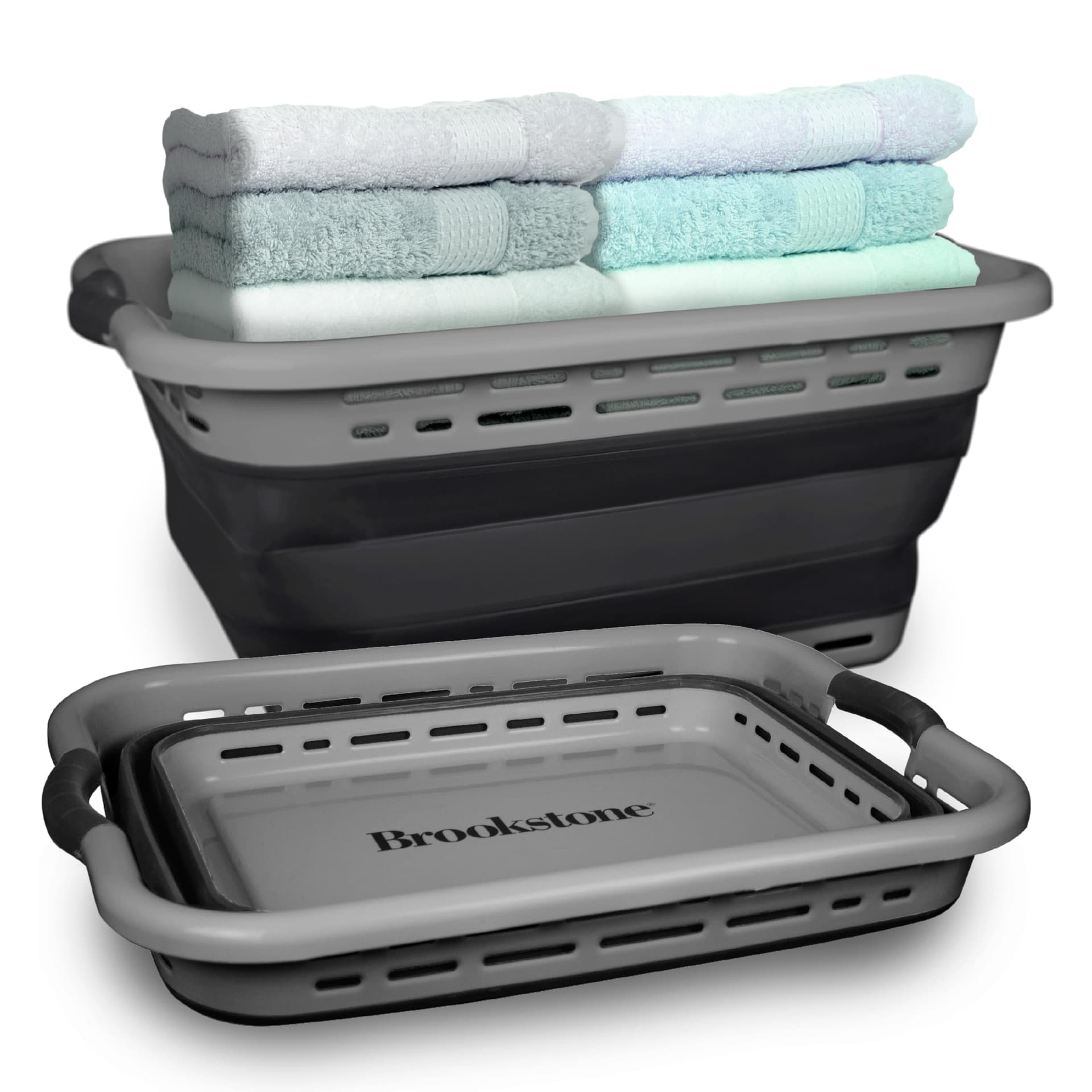 BROOKSTONE 11 GALLON XL 24" Collapsible Laundry Basket