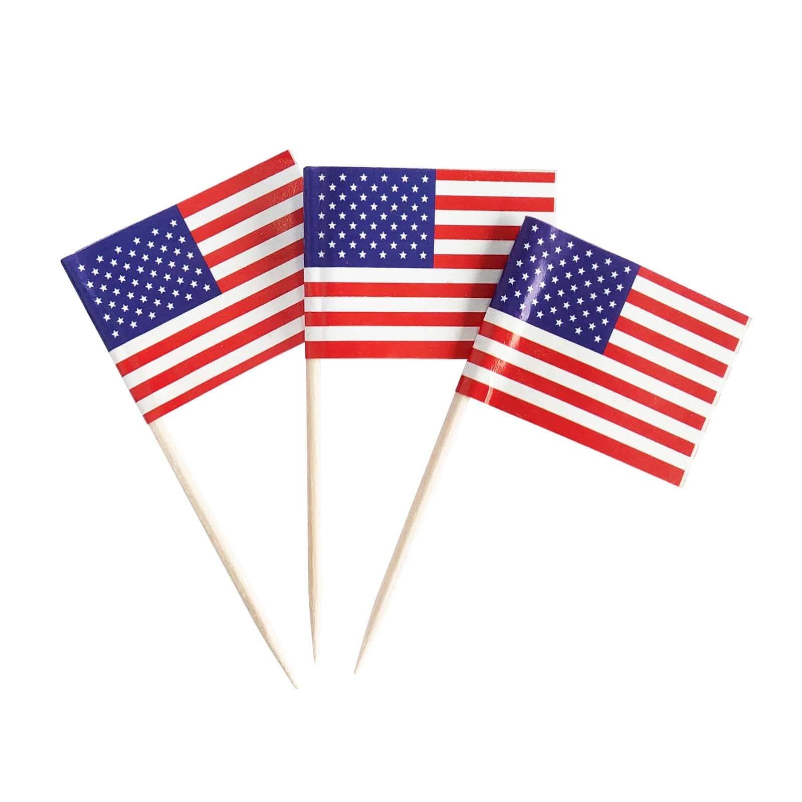 Celebrate with 100 American Flag Toothpick Flags