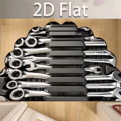 2D Flat Wrench Tool Pattern Carpet Non-Slip Irregular