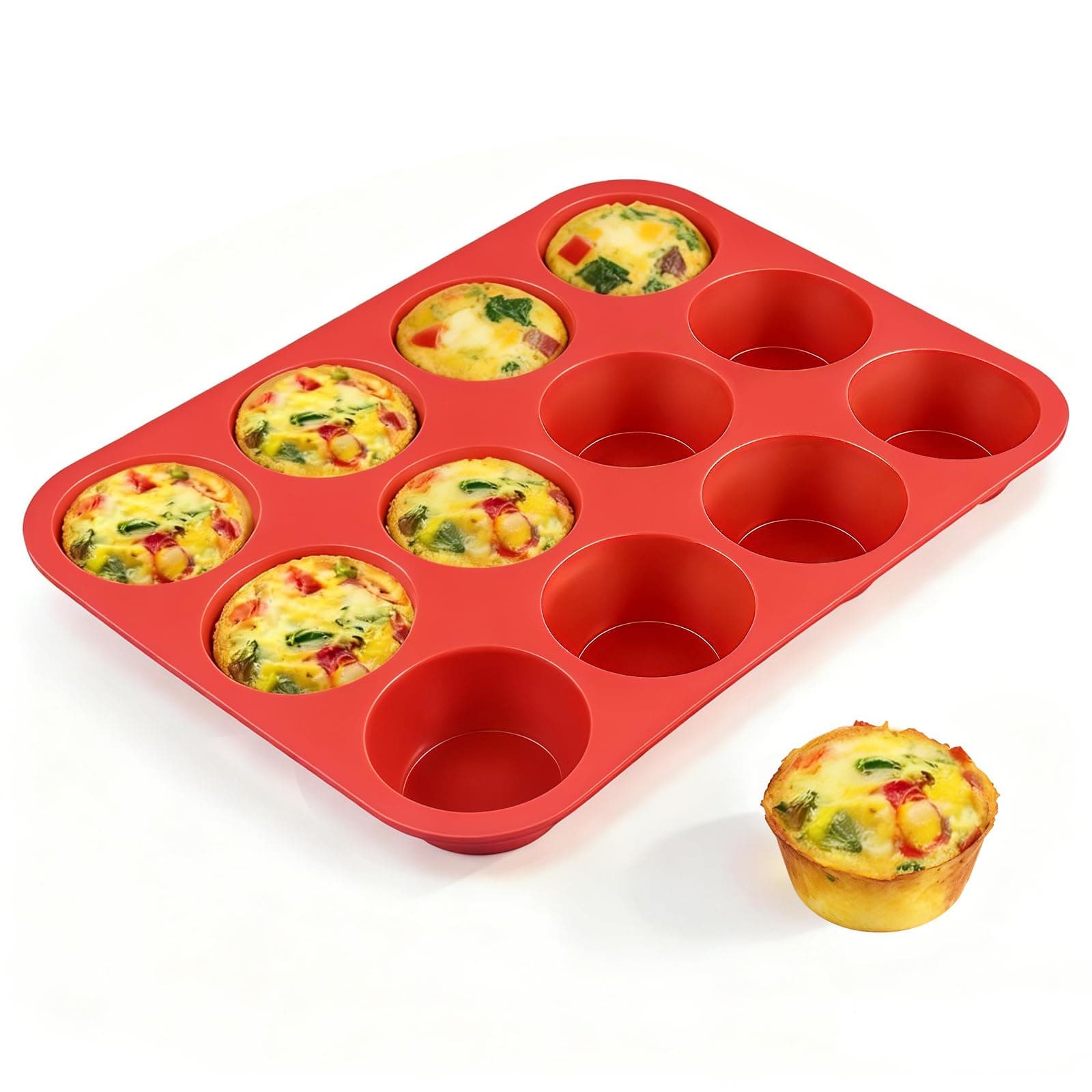 Trending CAKETIME Silicone Muffin Pan for Easy Baking