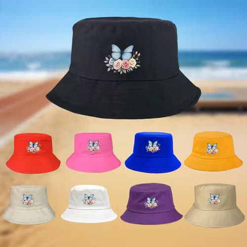 1pc Butterfly Floral Pattern Printed Fisherman Hat