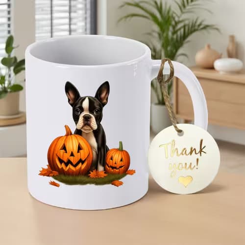 Charming French Bulldog Pumpkin Mug for Gifting