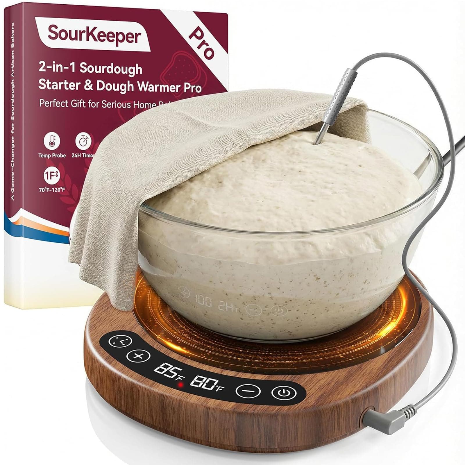 SourKeeper, Larger 2-in-1 Sourdough Starter Warmer Pro