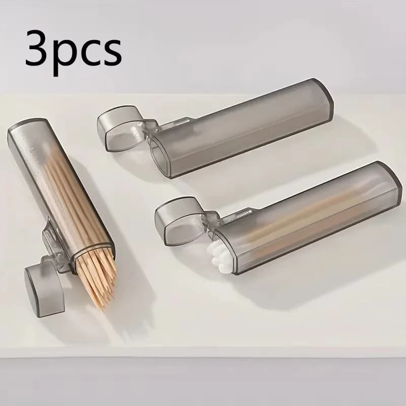 Portable Transparent Mini Storage Box Travel Toothpick Cotton