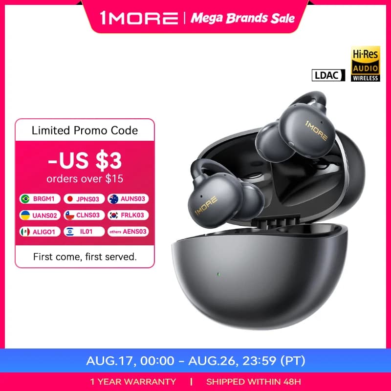 1More Open Ear Bluetooth Earbuds Wireless Ear Clip