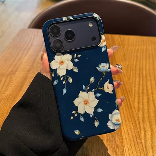 Stylish Navy Blue Magnolia Phone Case Trending Now