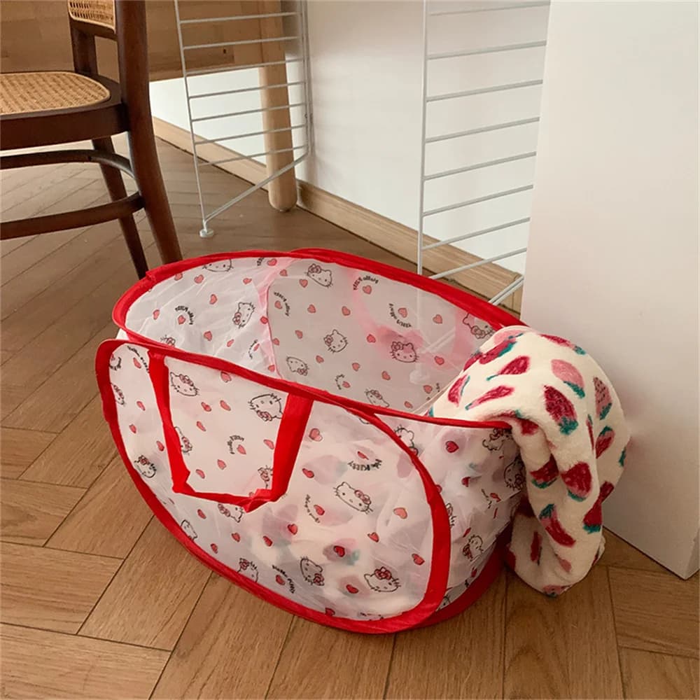 Trendy Kawaii Hello Kitty Laundry Basket