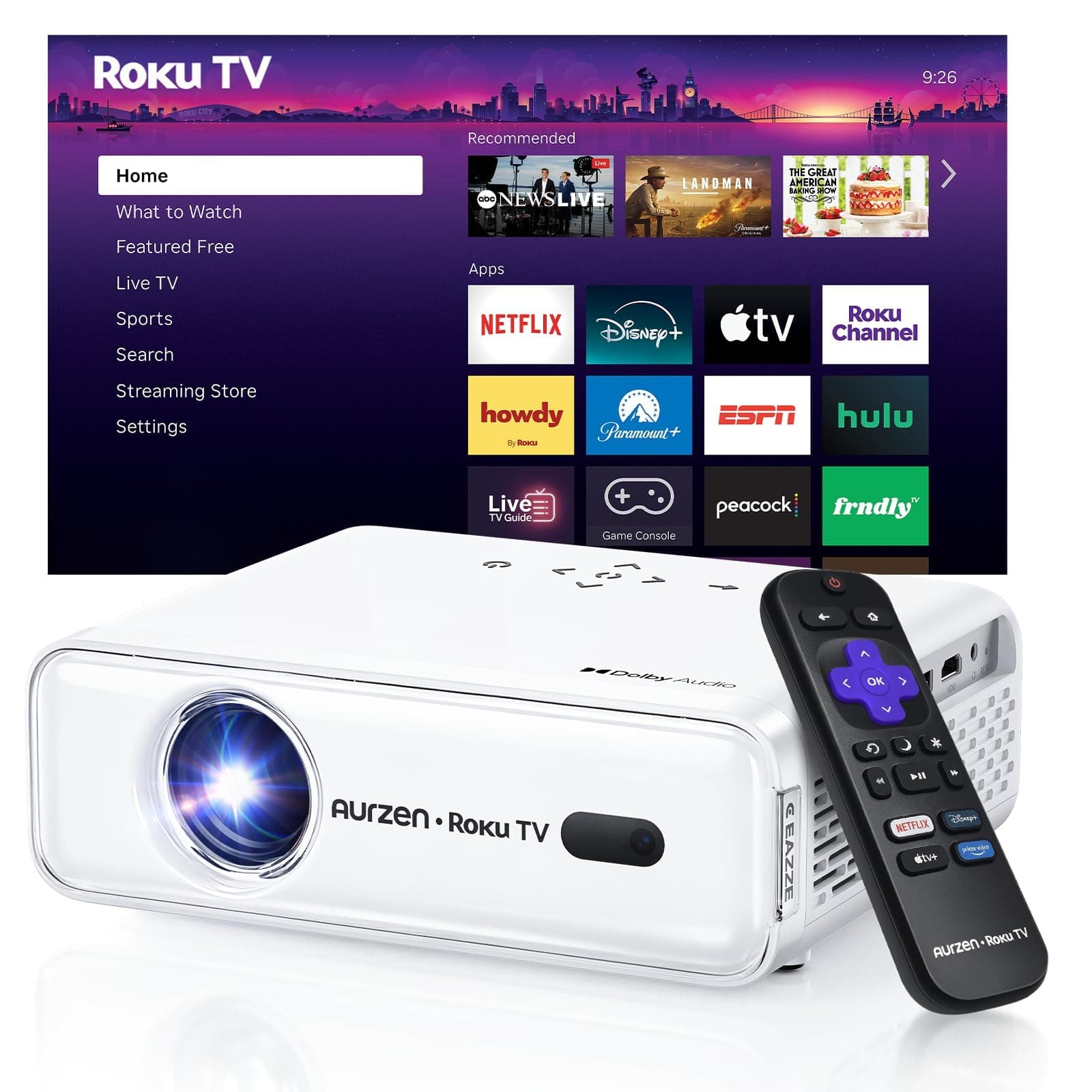 Compact 1080P Smart Projector for Outdoor Movies