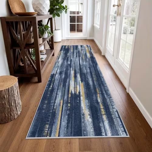 Stylish Extra-Long Brushstroke Runner Mat