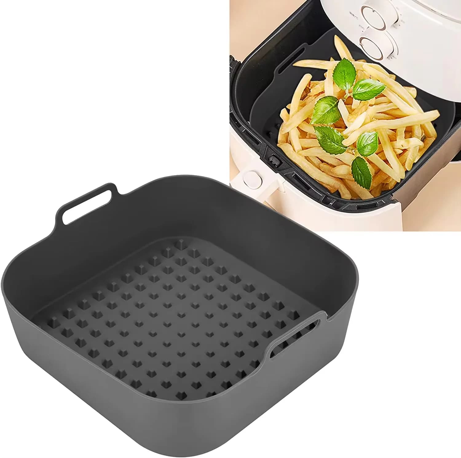 Air Fryer Silicone Pot Thick Reusable Silicone Square