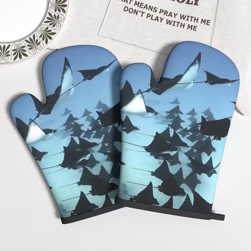 Stylish Ocean Blue Oven Gloves for Every Cook