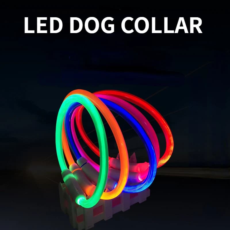 LED Pet Luminous Collar USB Charging Collar Teddy