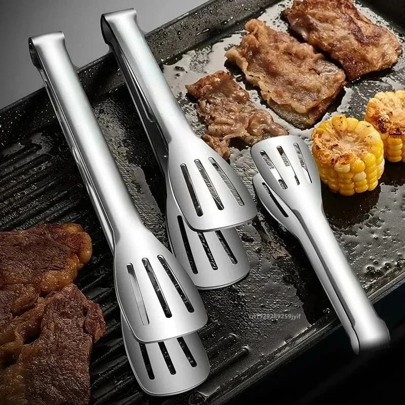 Versatile Non-Slip Stainless Steel Tongs for Cooking