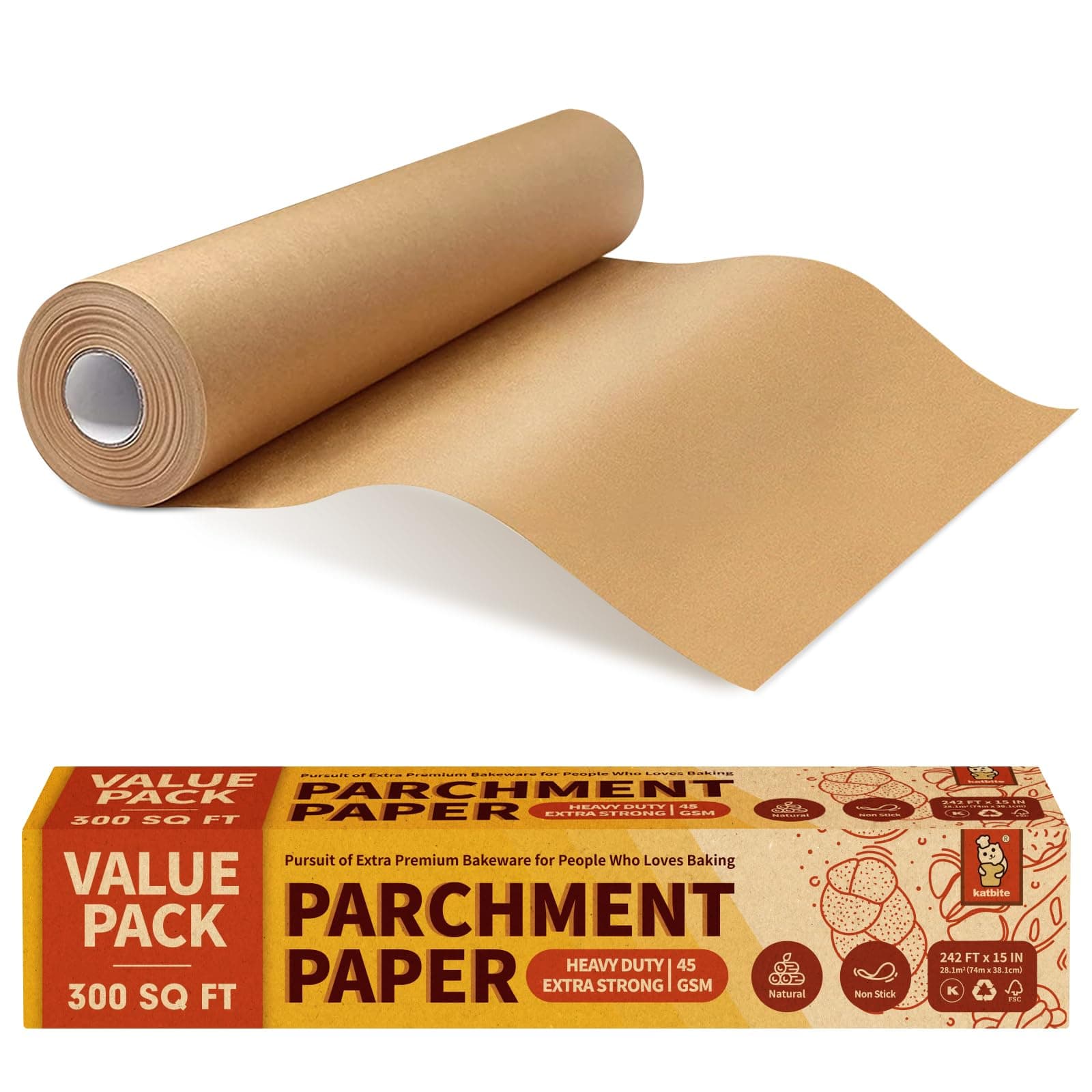 Katbite Unbleached Parchment Paper Roll
