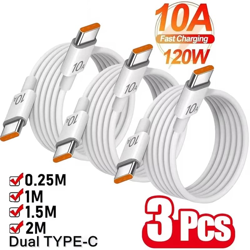 High-Speed Type C Cable: 120W Fast Charging