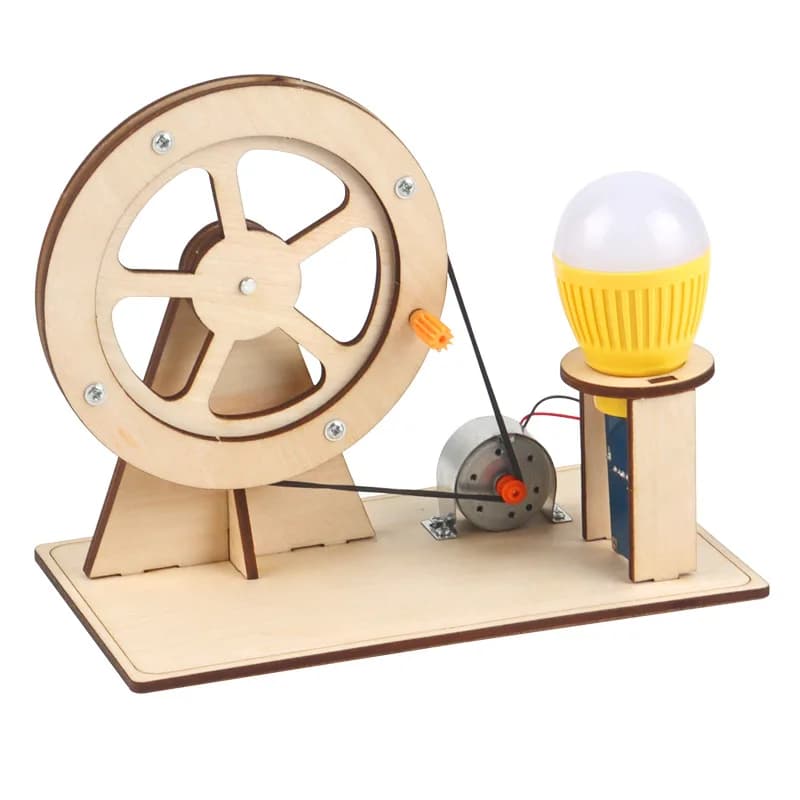 Engaging Wooden Hand Generator for Kids' STEM Fun