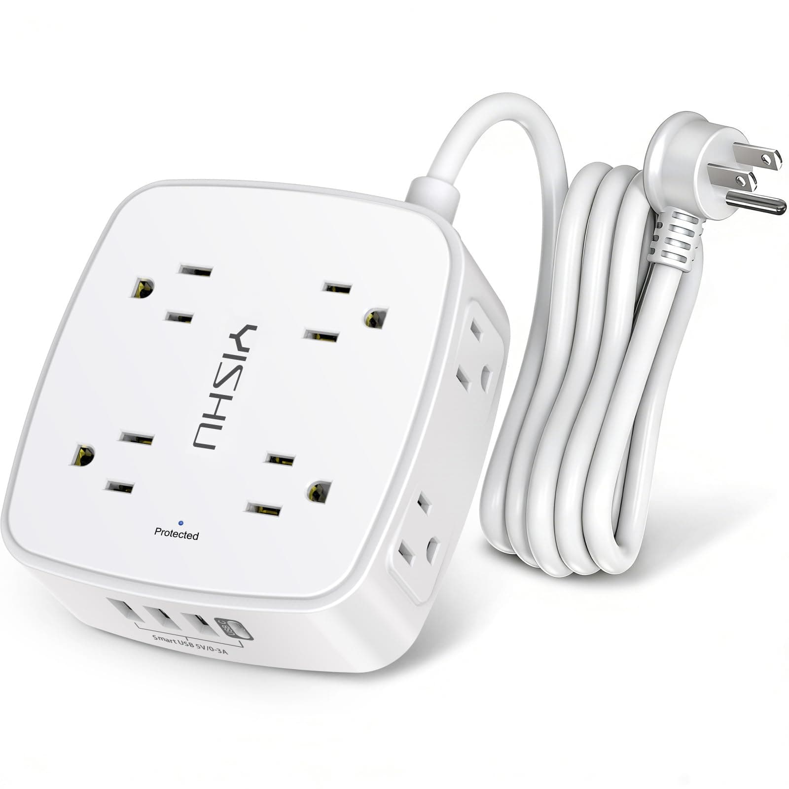 Versatile 6 Ft Surge Protector Power Strip