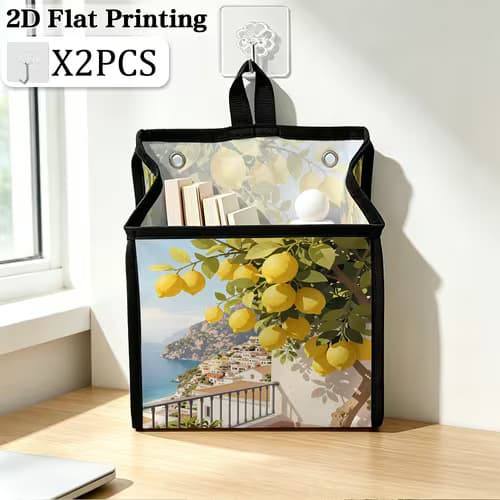 Magazine Storage Basket 2D Flat Printing 1pc Lemon