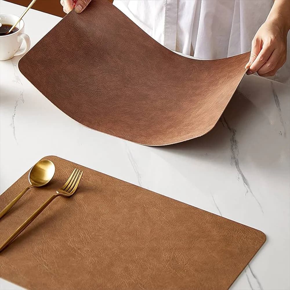 Trendy Faux Leather Placemats: Stylish & Durable