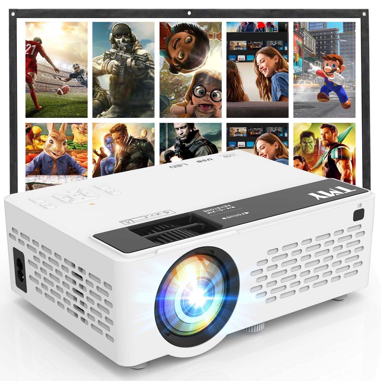 TMY 1080P Mini Projector: Portable Home Theater