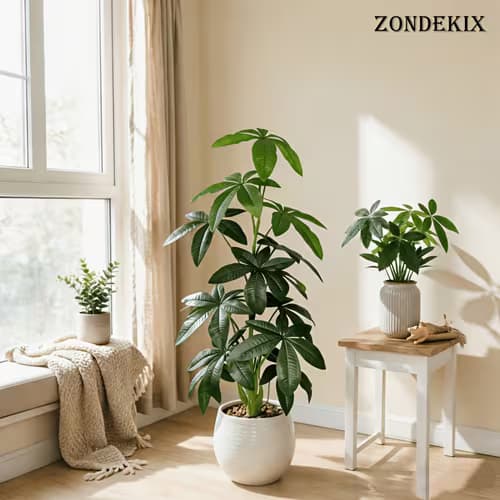 1 Set Large Faux Money Tree (15 Leaves
