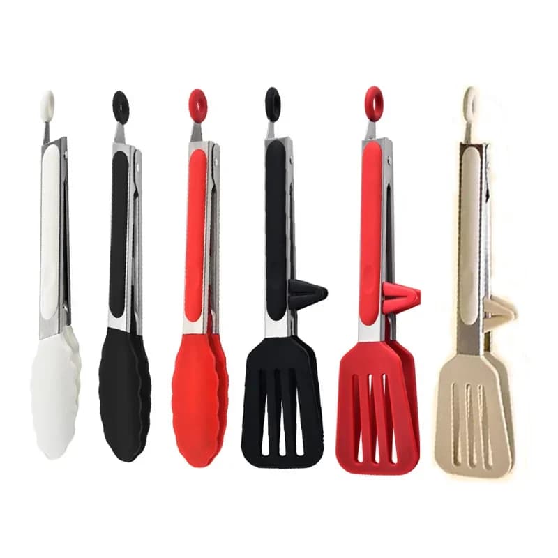 9-inch Food Tongs Stainless Steel Tongs Silicone Non-stick