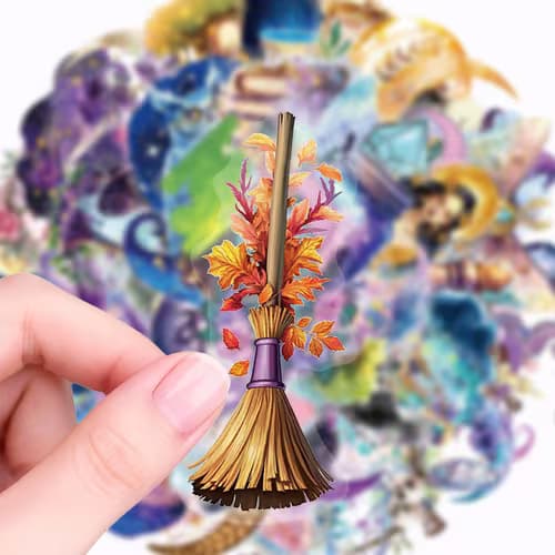 50 Sheets Transparent Magical Planet Doodle Stickers