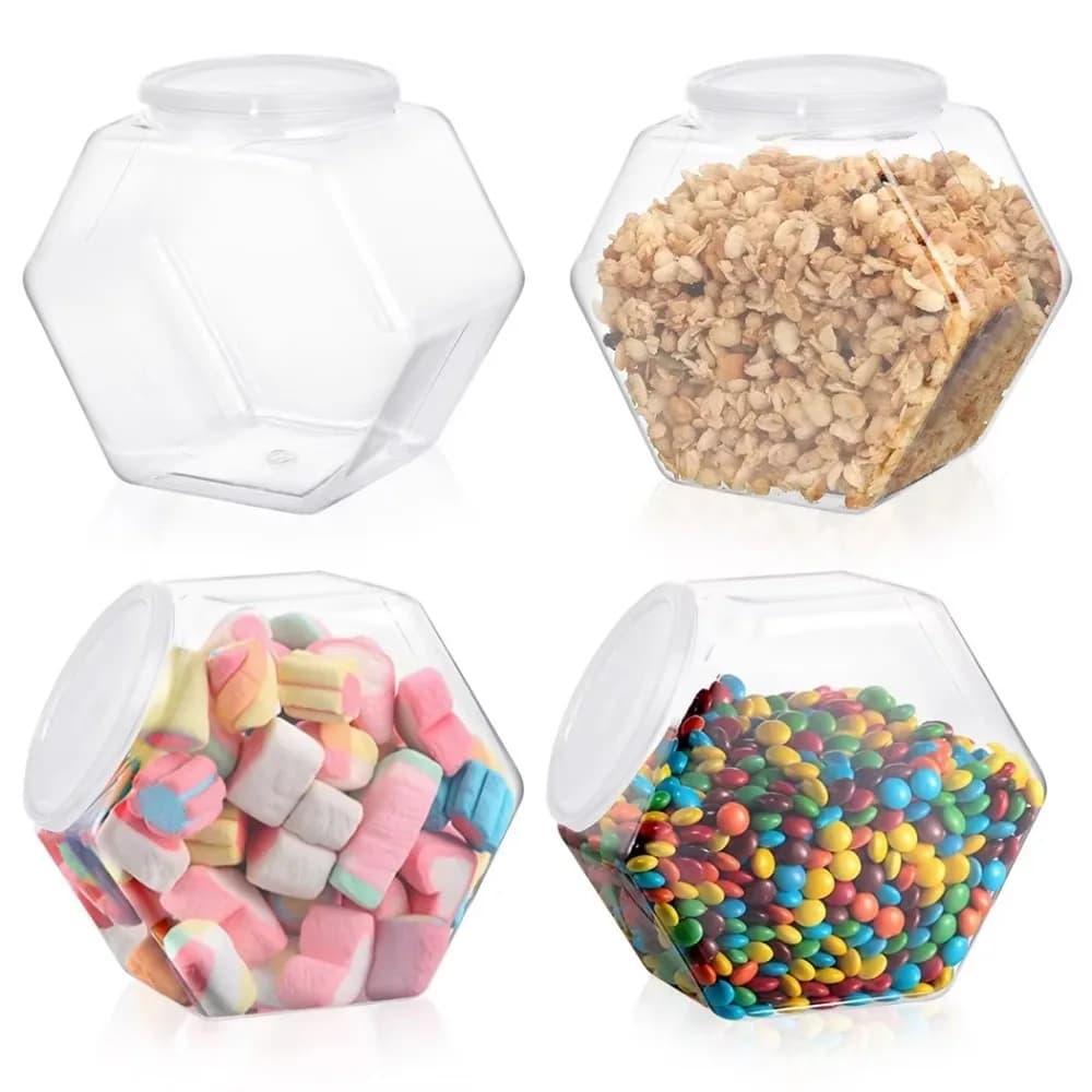 Stylish Hexagonal Candy Jar for Kitchen Organization