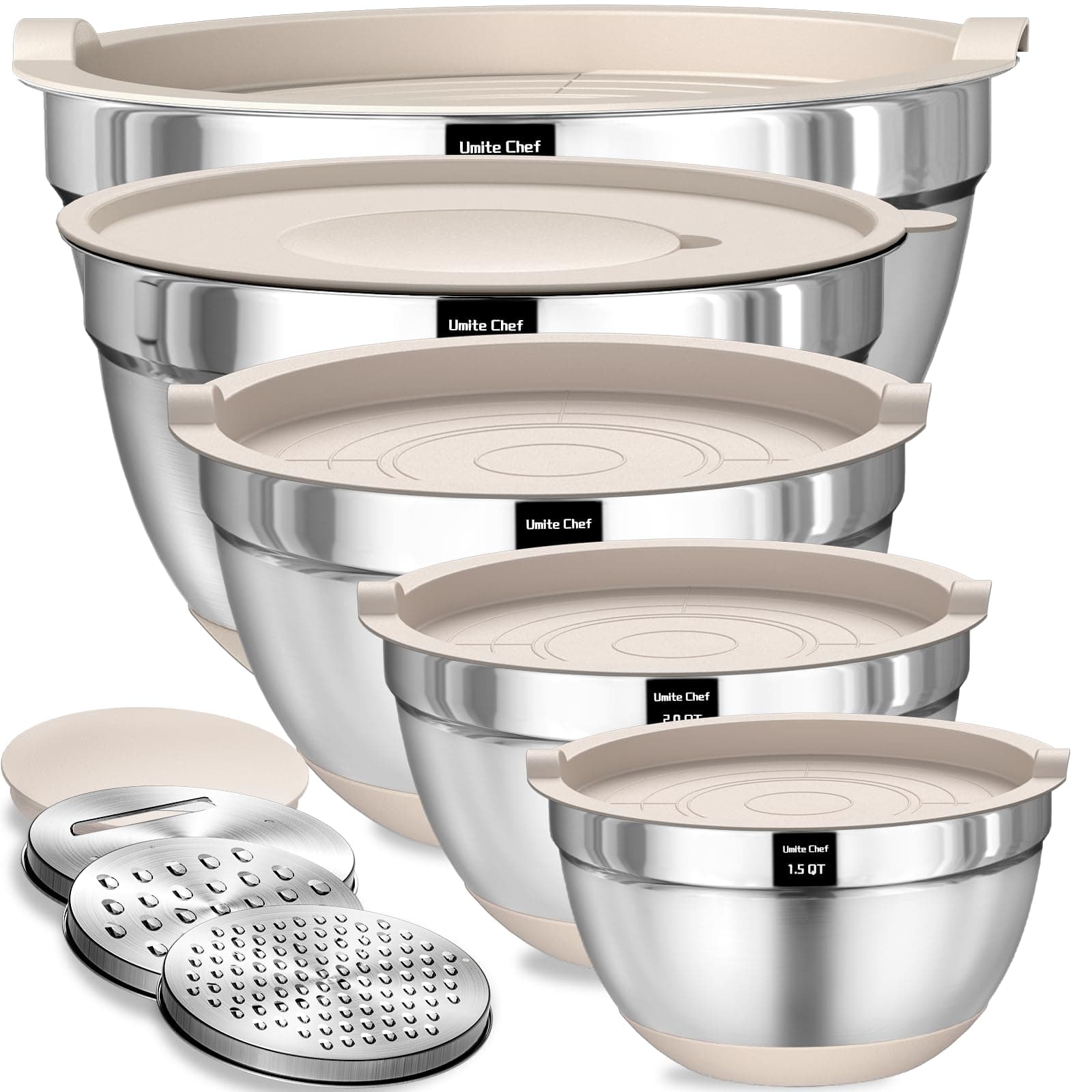 Trending Umite Chef Mixing Bowls Set with Graters