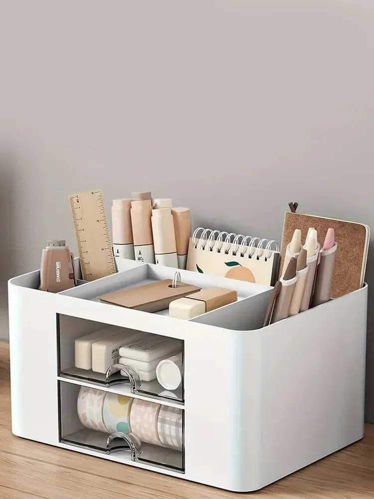 1PC Pen Organizer With 2 Drawer Multi-Functional Pencil