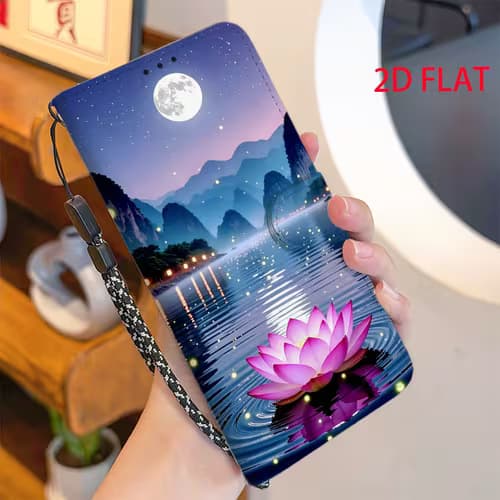 Trendy 2D Flat Lotus Phone Case for Oppo Models