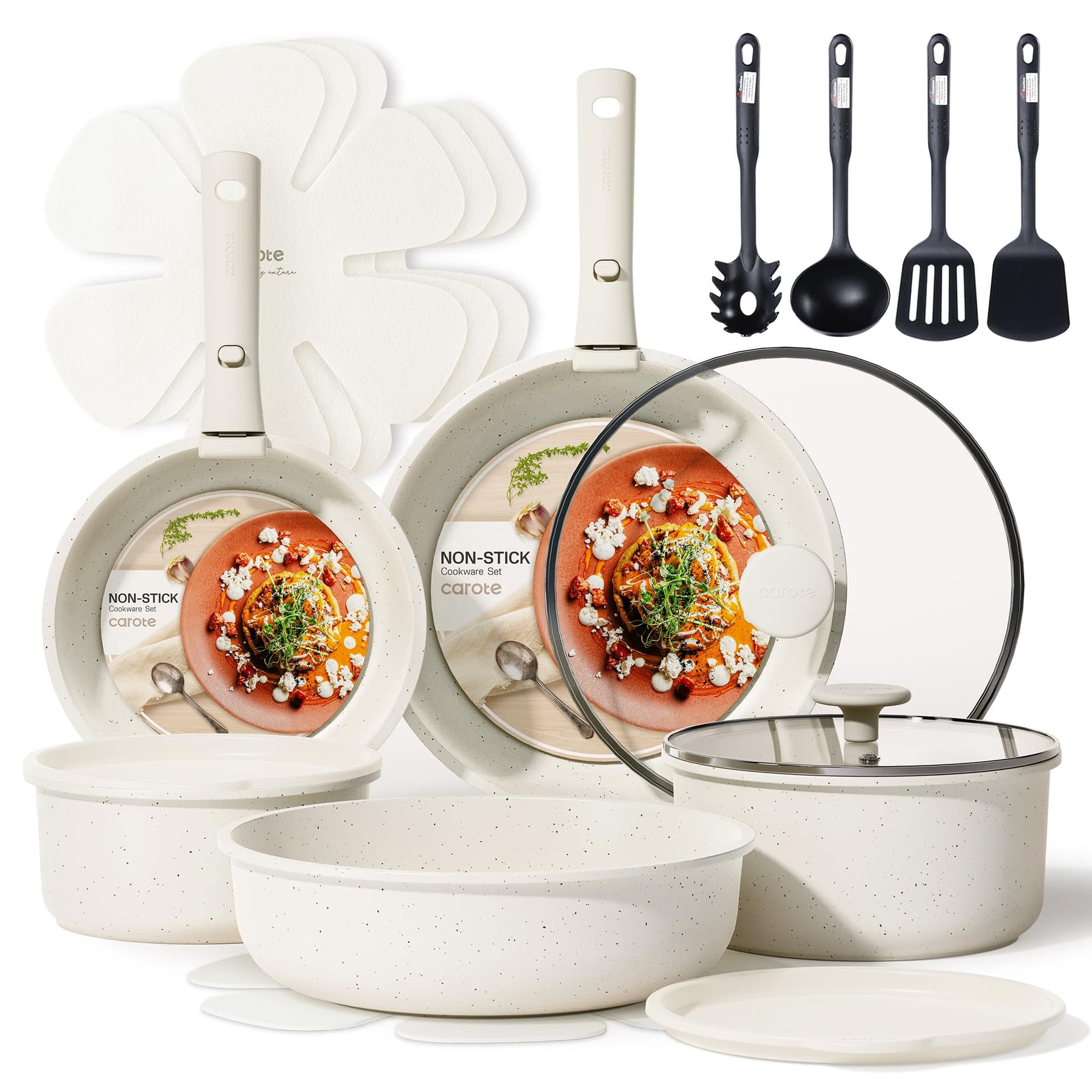 Compact 19-Piece Nonstick Cookware Set
