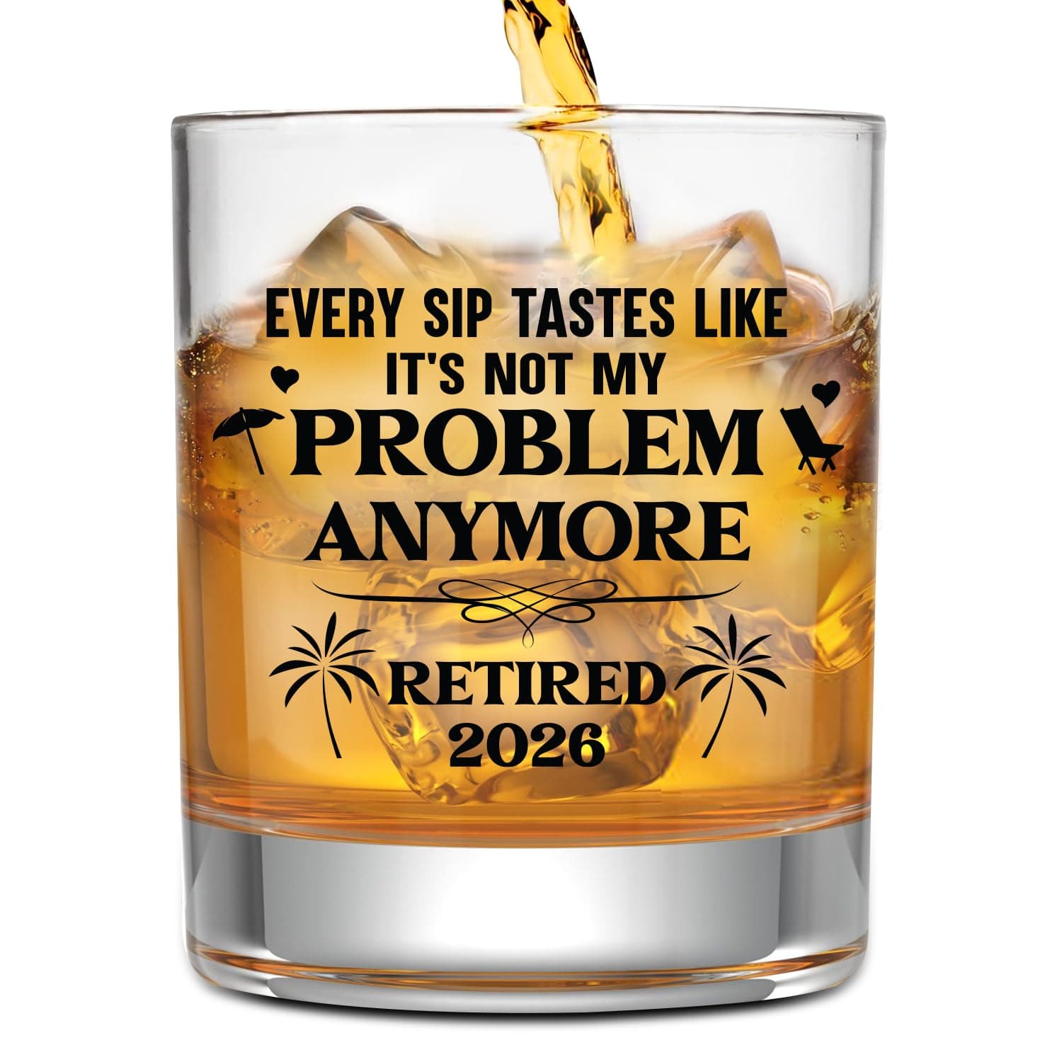 Charming Whiskey Glass for Retirement Cheers