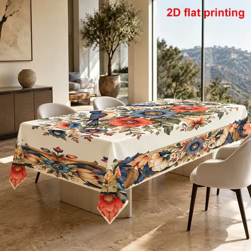 Vibrant Floral Tablecloth for Summer Dining