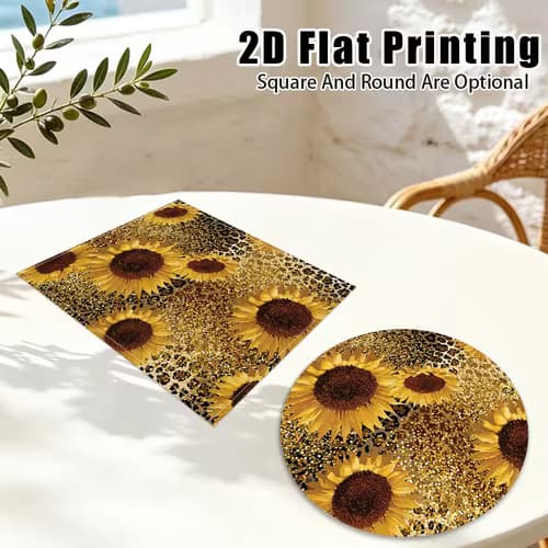 Festive Sunflower & Leopard Place Mats for Dining