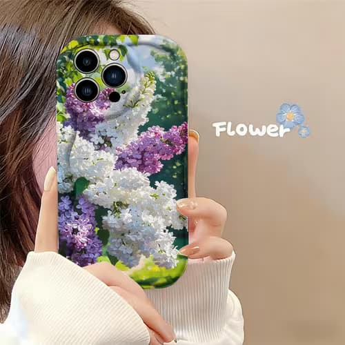 Trendy Lilac Flower Phone Case for iPhone Models