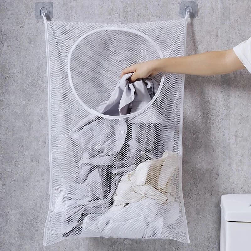 Space-Saving Mesh Laundry Organizer