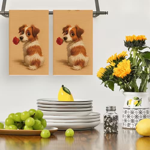 Charming Puppy Microfiber Dishwashing Cloths