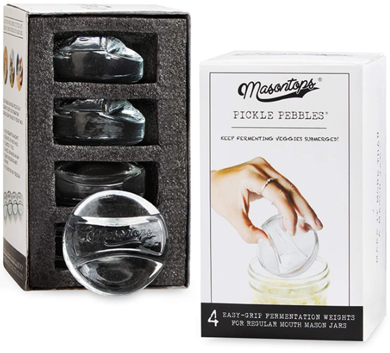 Masontops Pickle Pebble Glass Fermenting Weights