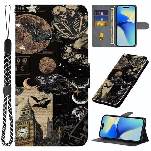 Trendy Moon & Butterfly Phone Case for Galaxy S20/S21