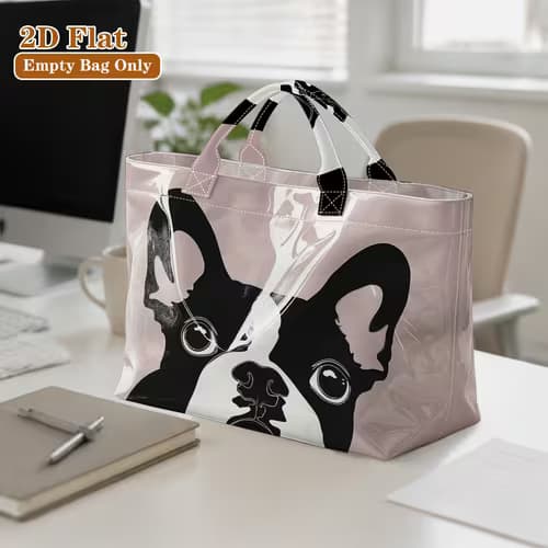 (2D Flat) 1pc Durable PVC Travel Tote Bag