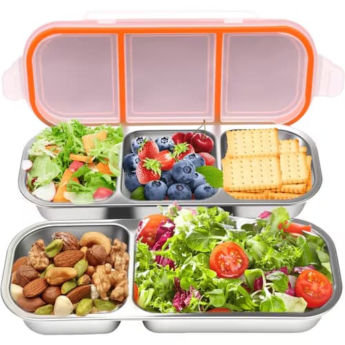 Space-Saving Stainless Steel Snack Containers