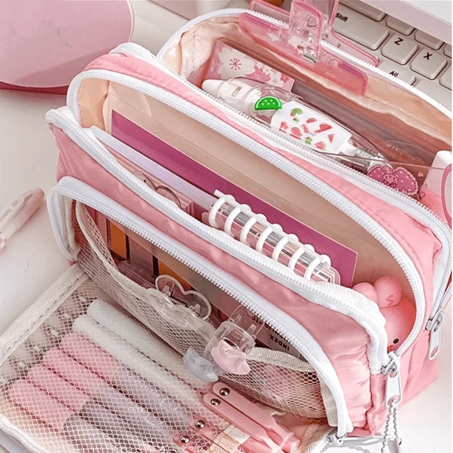 Kawaii Pencil Case 3 Layers Cute Pen Bag