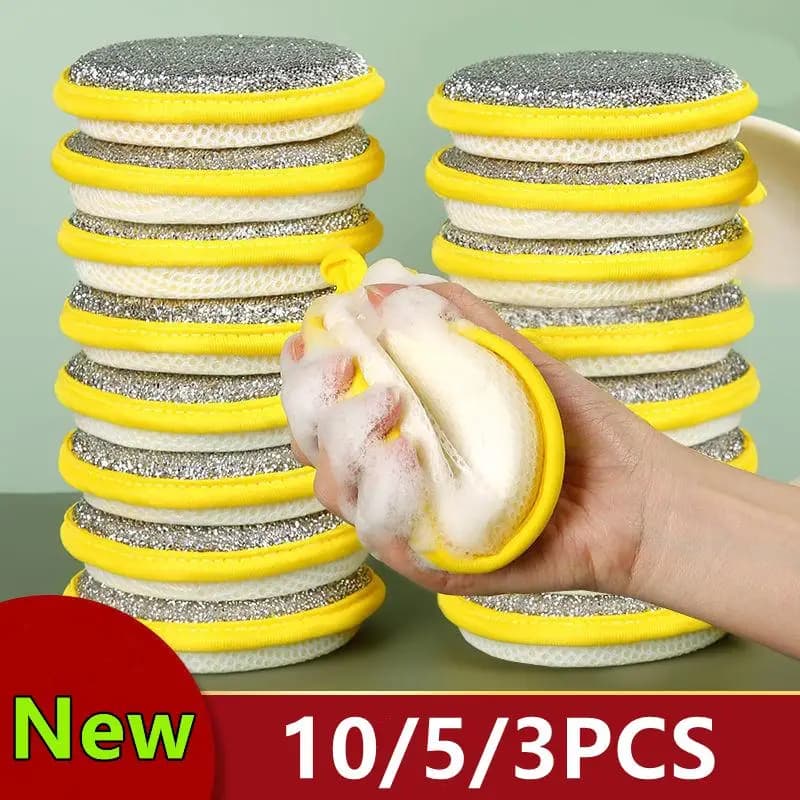 Versatile Double-Sided Dishwashing Sponges
