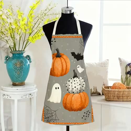 Charming Pumpkin Patterned Apron for Home Cooks
