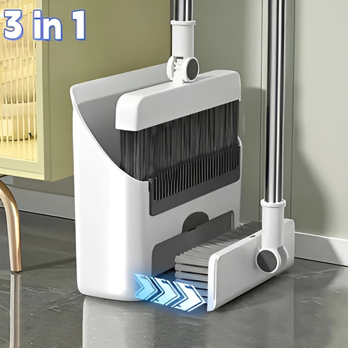 Versatile 3-in-1 Broom and Dustpan Set