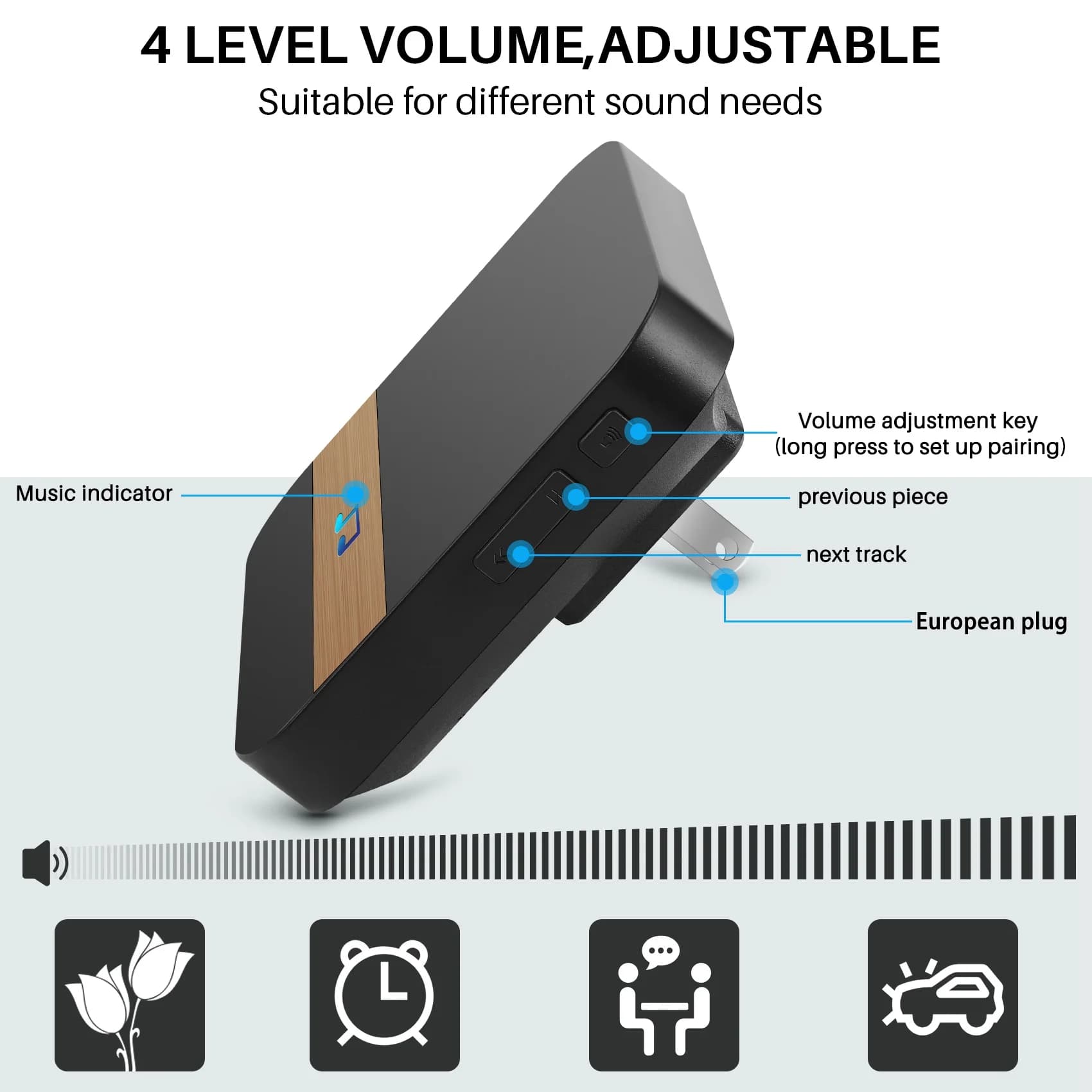 Smart Wireless Doorbell: 300M Range & Waterproof