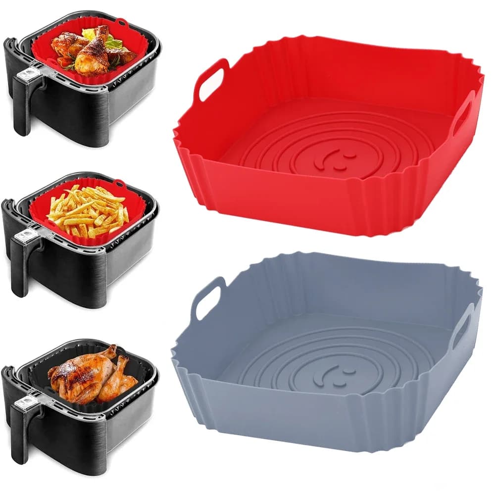 Reusable Airfryer Pan Liner Accessories Silicone Air Fryers